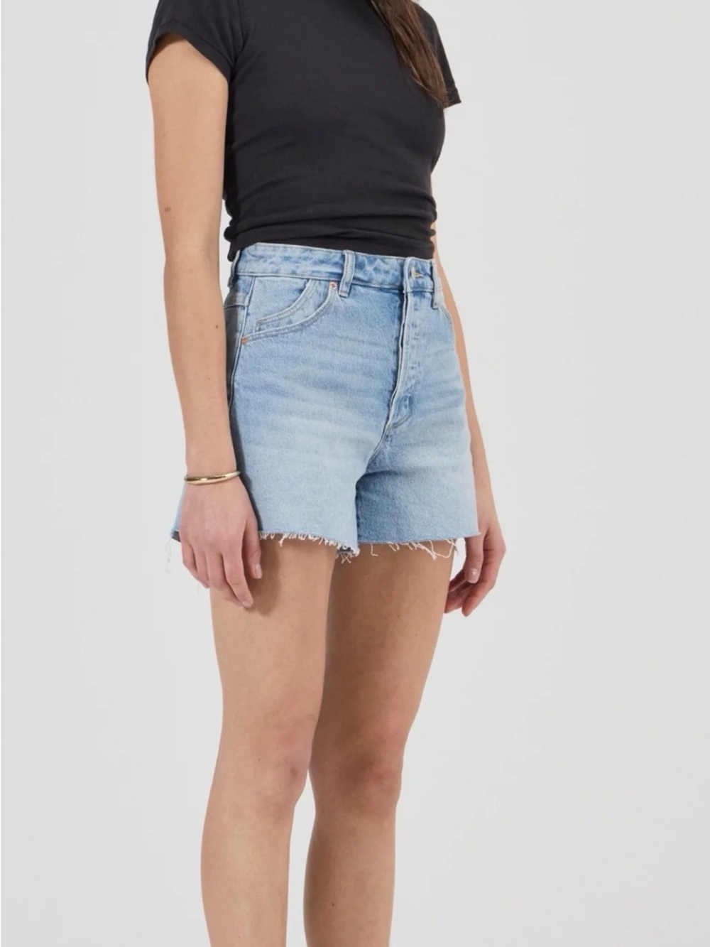 ROLLA'S Light Blue High-Rise Denim Shorts